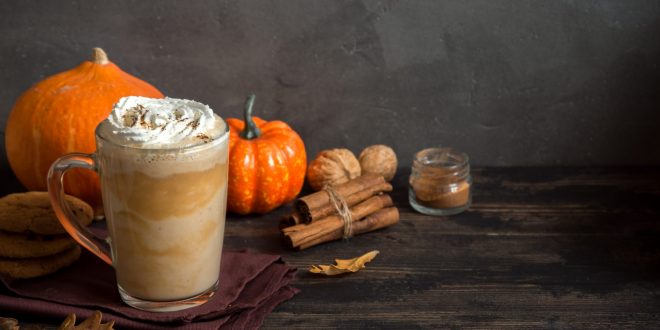 Cup of Latte with Seasonal Autumn Spices