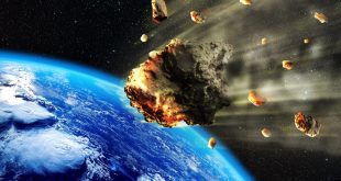 3D rendering of a swarm of Meteorites or asteroids